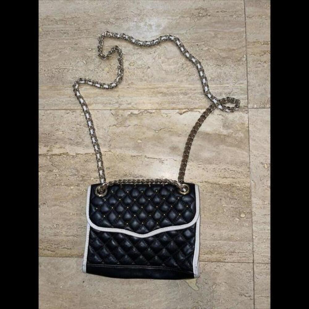 Rebecca Minkoff Studded Leather‎ black Crossbody, Chain Strap